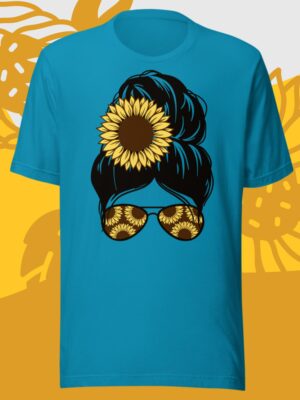 Sunflower Mom Bun | Bella Canvas Tee