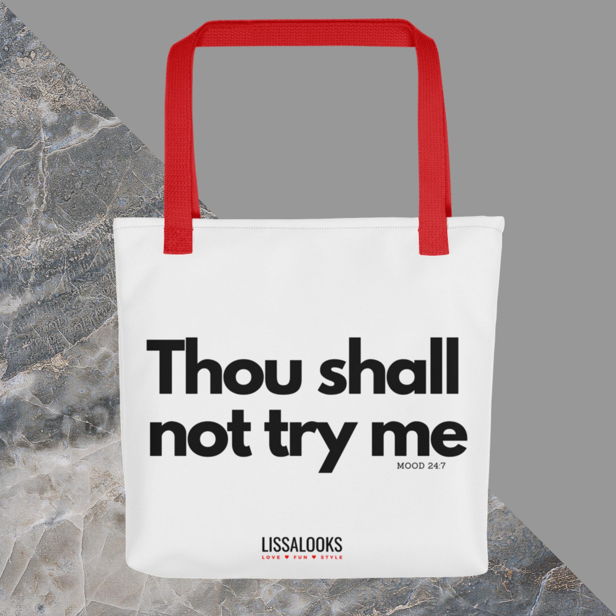 Thou Shall Not Try Me | Tote Bag - Image 2