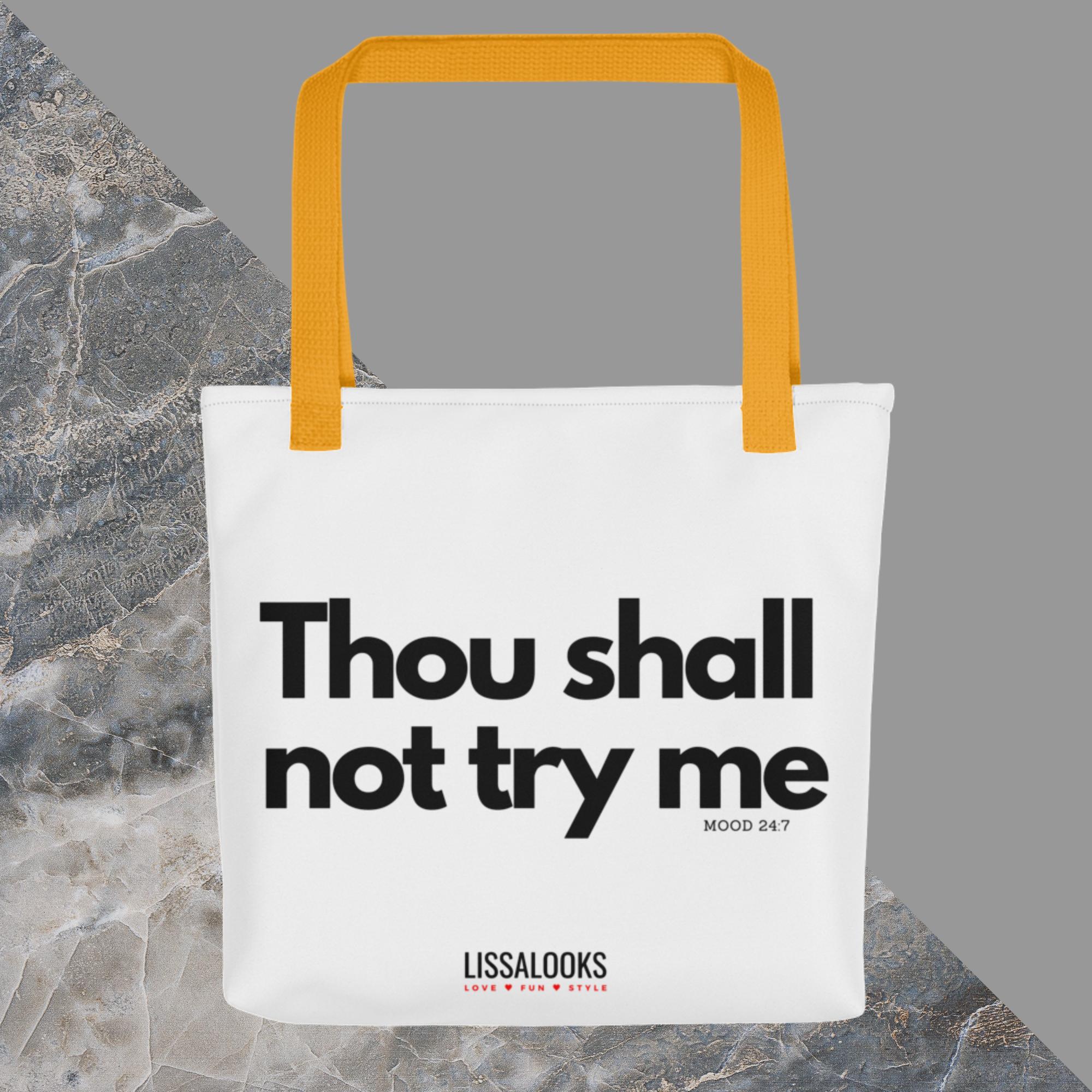 Thou Shall Not Try Me | Tote Bag - Image 3