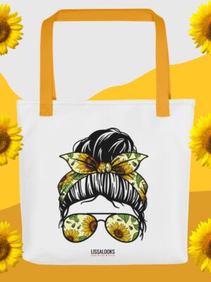 Sunflower Messy Bun | Tote Bag